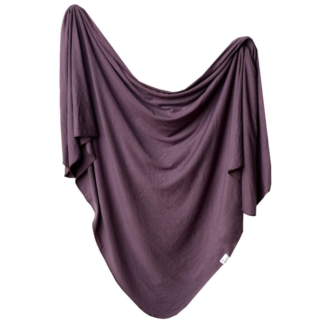 Plum Knit Swaddle Blanket-Copper Pearl