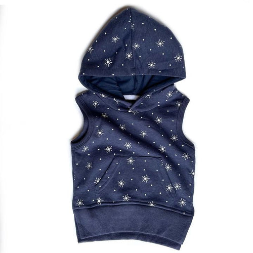 Star Sleeveless Hoodie - Navy