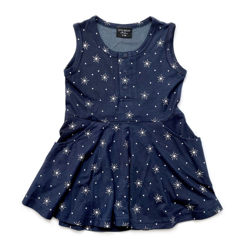Star Swoop Dress - Navy
