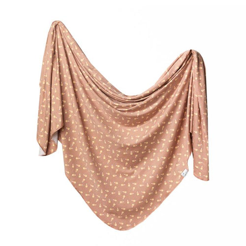 Treat Knit Swaddle Blanket-Copper Pearl