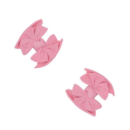 BABY SHAB CLIPS: zinnia/pink dot