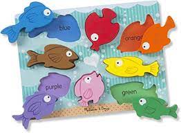 Colorful Fish Wooden Chunky Puzzle (8 pcs)