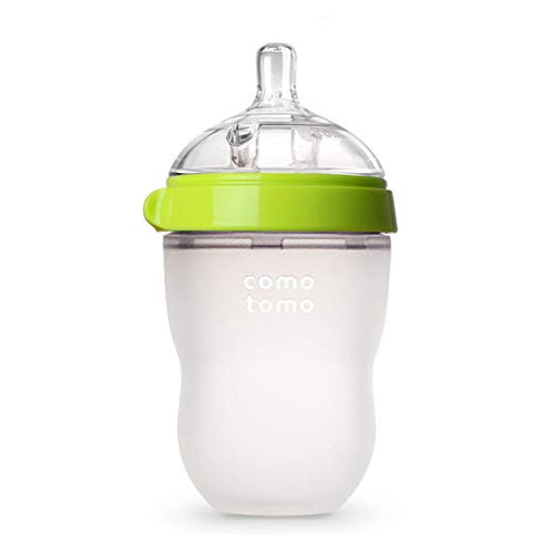 Comotomo Natural Feel Baby Bottle, Green, 8 Ounce