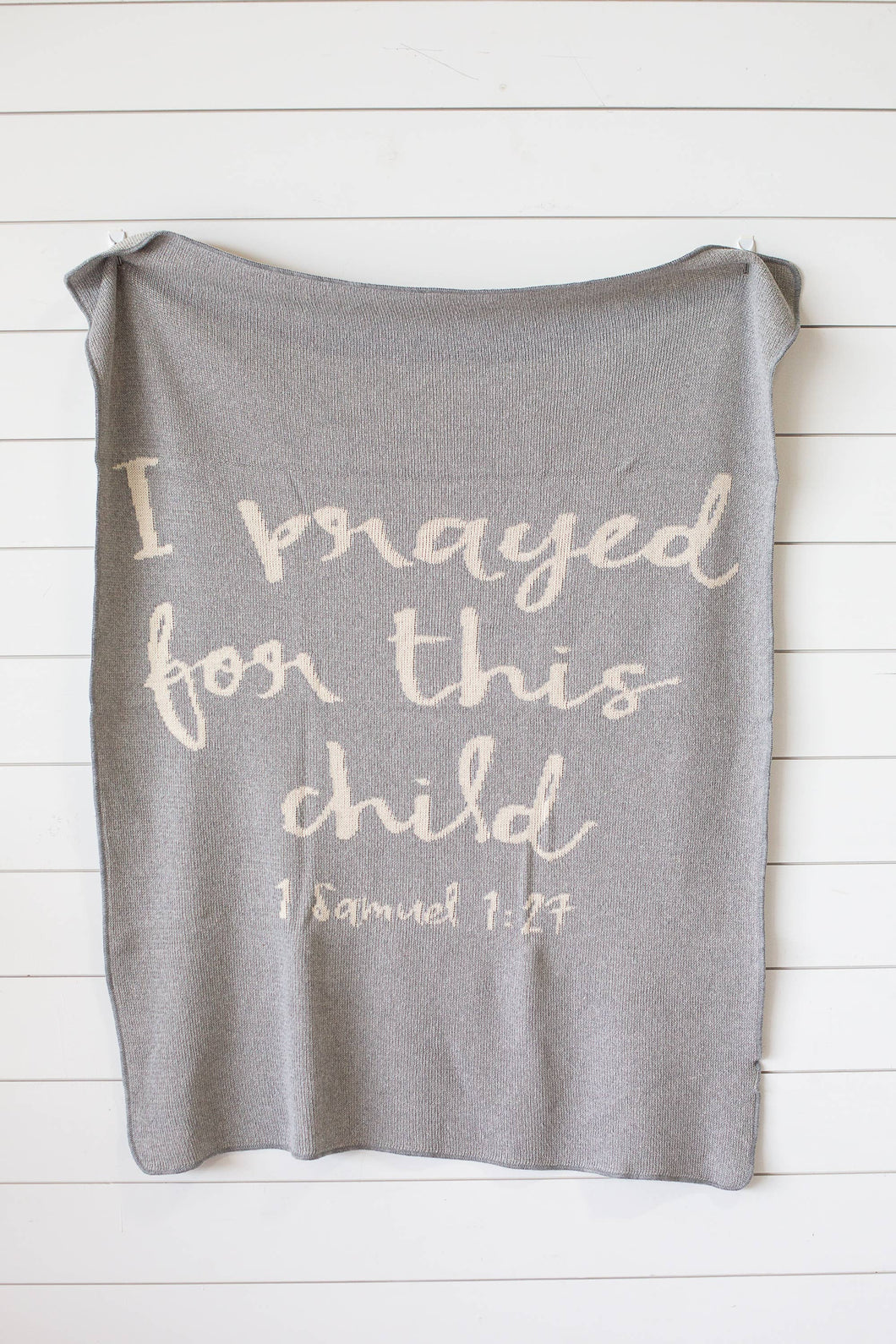 Modern Burlap- I prayed for this child Throw | Aluminum