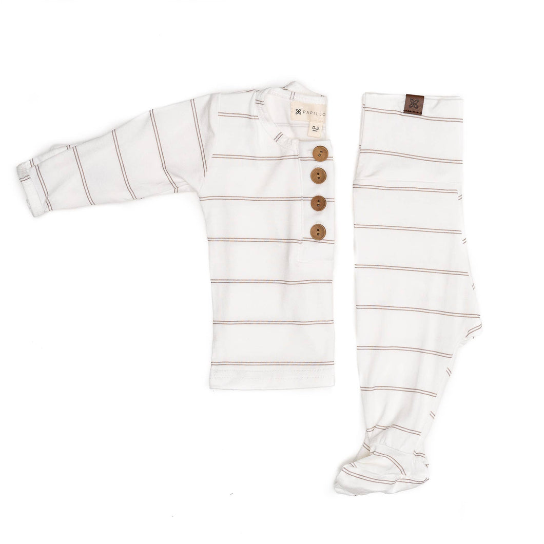 Baby Knits Tops and Bottoms-Fawn Stripe