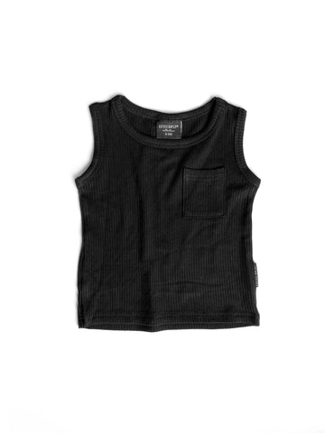 RIBBED TANK - BLACK