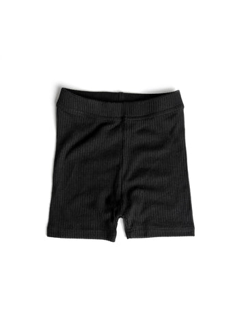 RIBBED BIKER SHORT - BLACK