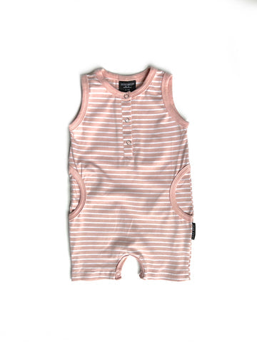 STRIPE TANK SHORTY ROMPER - SUN KISSED