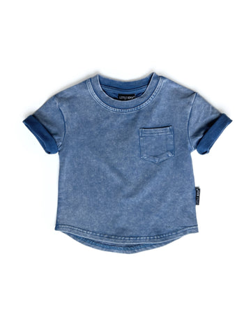 ACID WASH TEE - NAVY