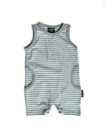 STRIPE TANK SHORTY ROMPER - WAVES