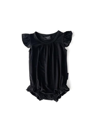FLUTTER SLEEVE ONEPIECE - BLACK
