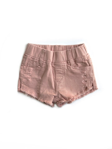CUT OFF DENIM SHORTIES - BLUSH Little Bipsy
