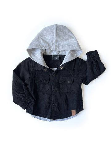 Corduroy Shacket - Black