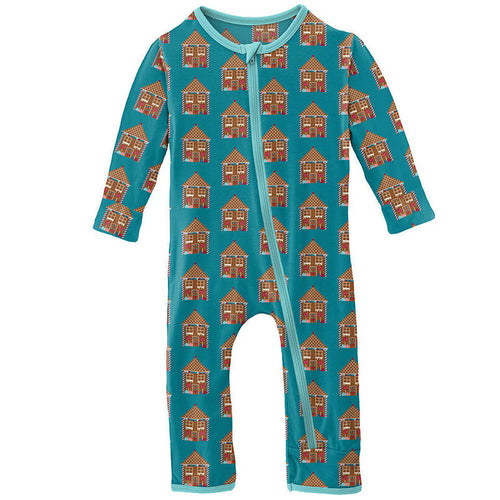 Print Coverall with Zipper - Bay Gingerbread