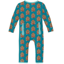 Print Coverall with Zipper - Bay Gingerbread
