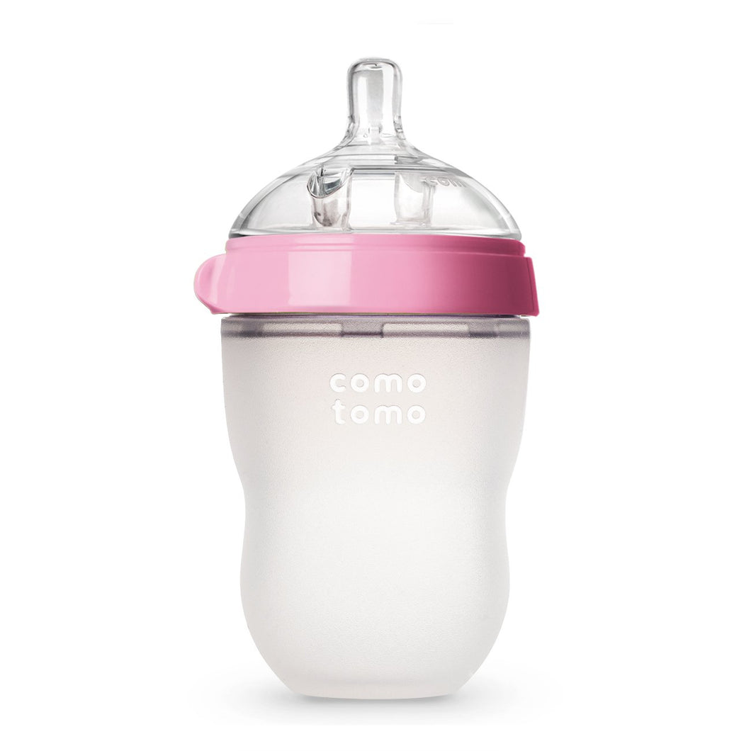 Comotomo Natural Feel Baby Bottle, Pink, 5 Ounce
