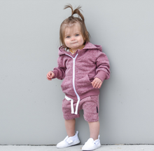 Washed Zip Hoodie - Plum