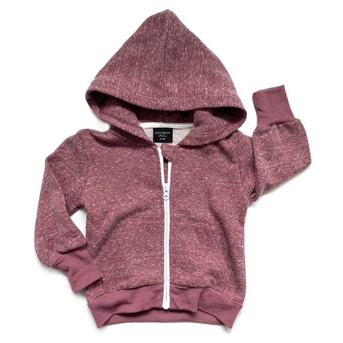 Washed Zip Hoodie - Plum