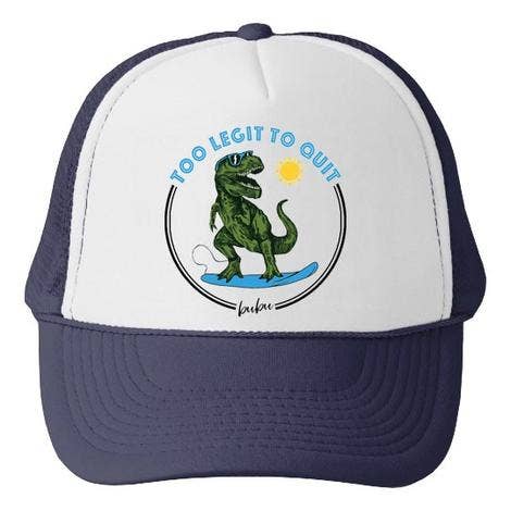 Too Legit To Quit White/Navy Trucker Hat