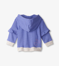 blue melange baby flutter sleeve hoodie