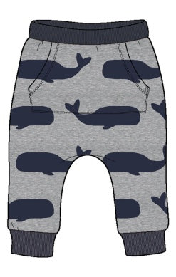 nautical whales baby kanga pants Hatley
